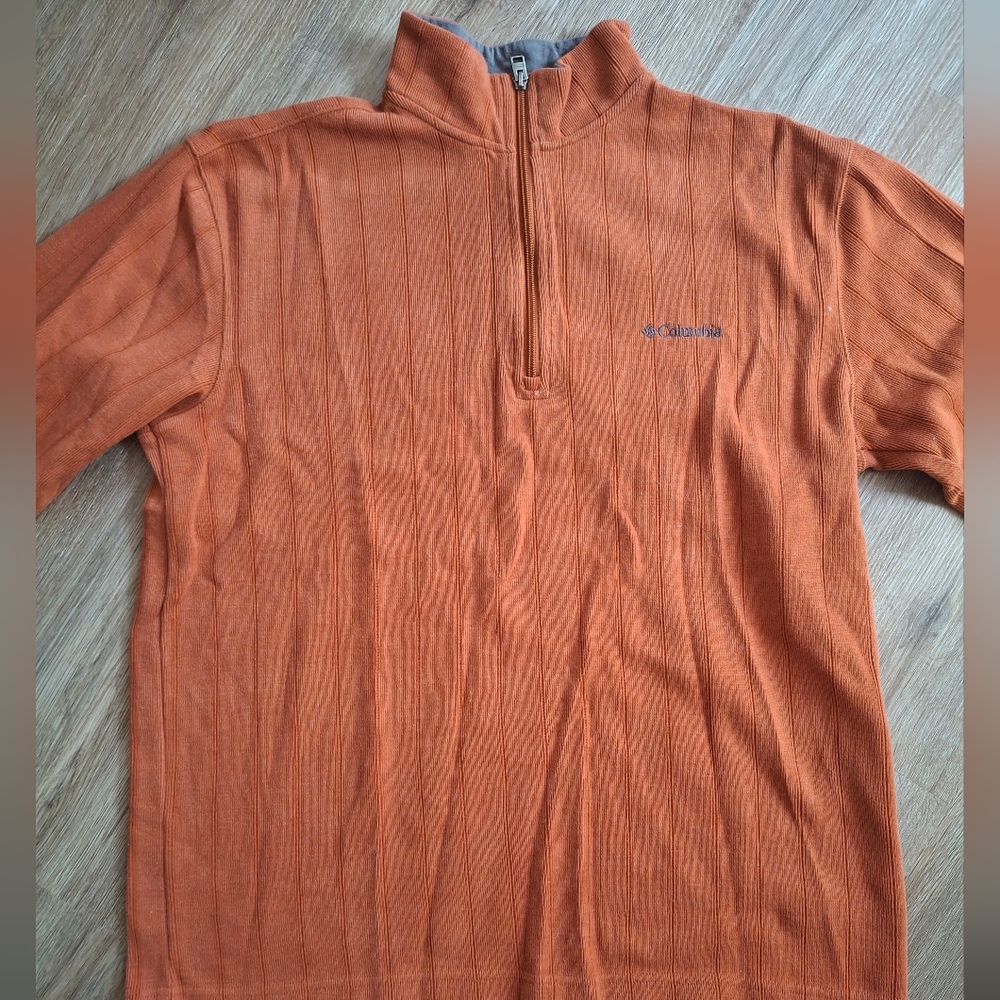 Columbia Burnt Orange Quarter-Zip Sweater